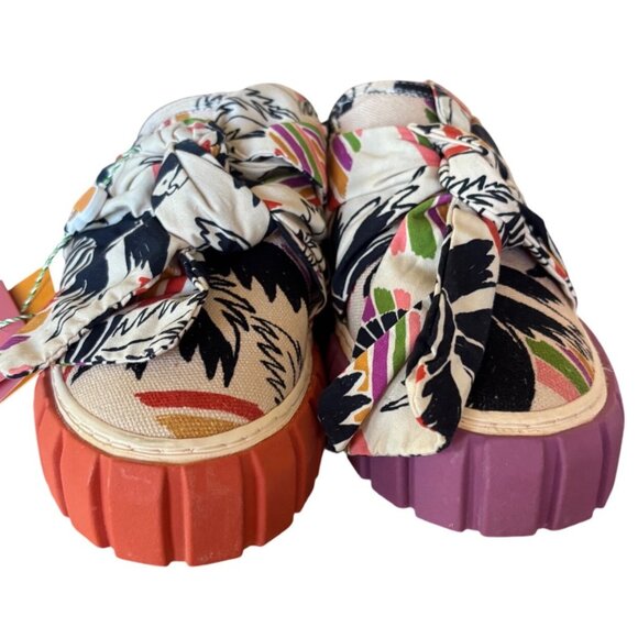 Farm Rio Bananatic Platform Mule Sneaker Bow Tie Size 7 New In Box - Picture 10 of 11